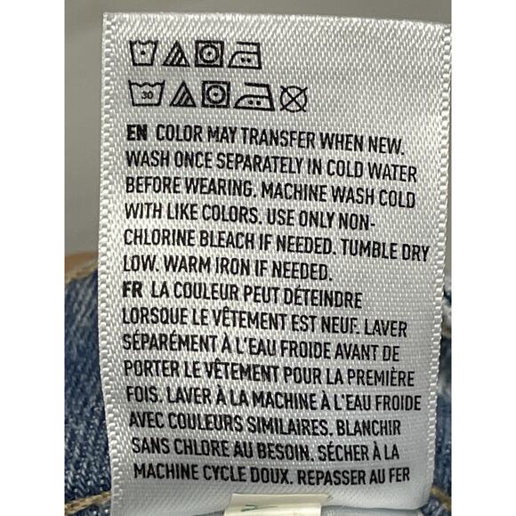 American Eagle Mom Short Womens 0 Blue Distressed Denim Super High Rise Shorts - Picture 8 of 14